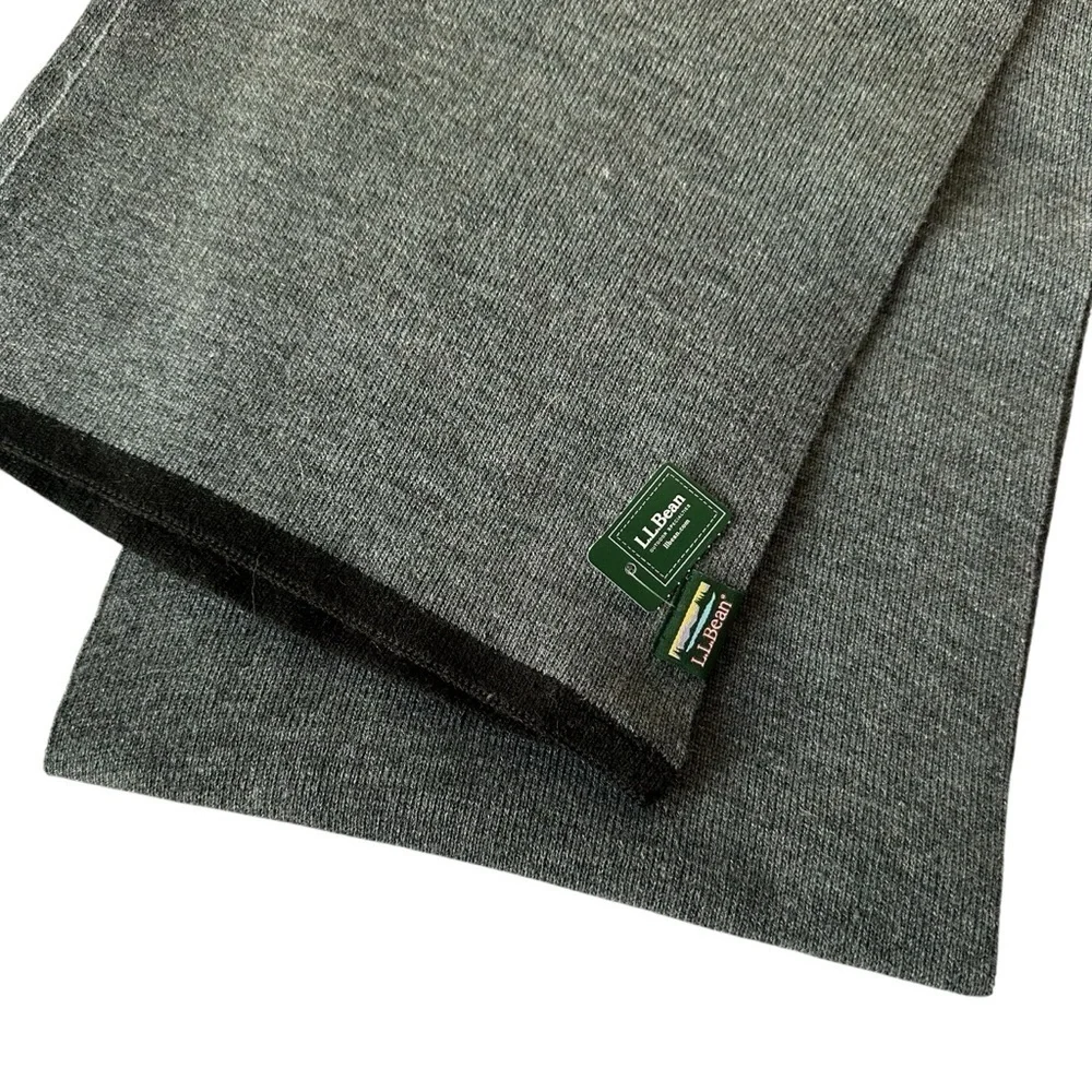 L.L. Bean Unisex Charcoal Heather Gray Scarf, NWT